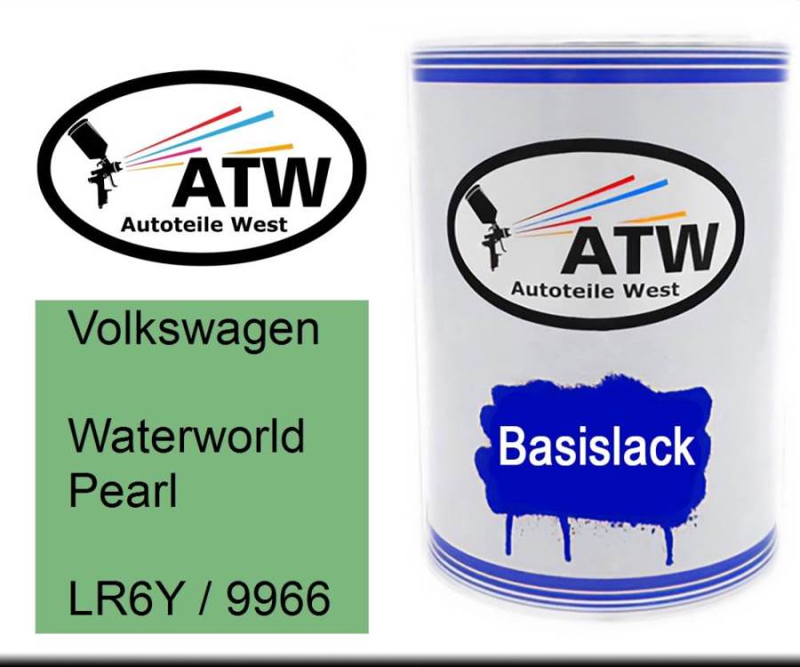 Volkswagen, Waterworld Pearl, LR6Y / 9966: 500ml Lackdose, von ATW Autoteile West.